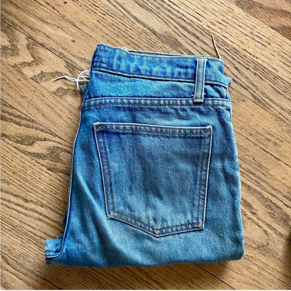 B Sides Straight leg jeans with cropped frayed hem